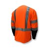 Radians Hi-Vis TpR/Cl3 LS Blk Bot T-Shirt-Org/Black-3X ST21B-3POS-3X